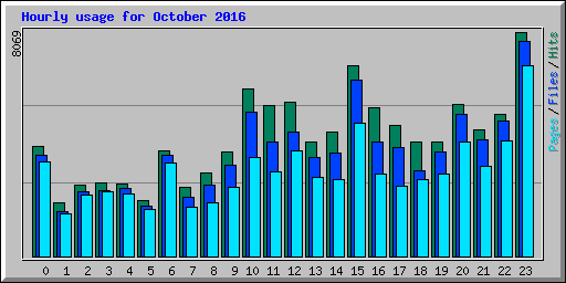 Hourly usage for October 2016