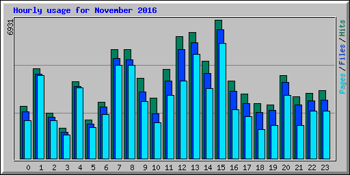Hourly usage for November 2016