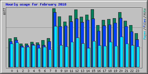 Hourly usage for February 2018